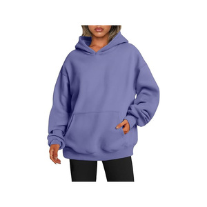 Vêtements de fitness pour femmes Pull de gymnastique en polaire à col ras du cou Pull en coton Sweatshirts oversize - Product Image 1