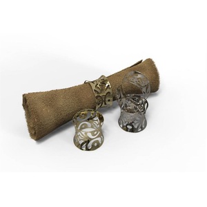 Anillos de Servilleta de Metal Dorados y Plateados al por Mayor, Porta Servilletas Decorativos para Restaurantes, Hoteles, Decoración de Mesa de Boda - Product Image 3