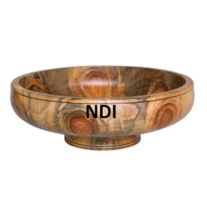 Artículo de catering de uso diario, de madera personalizado cuenco profundo, mesa de cena, servidor de comida, cuenco de madera, cuenco de fruta redondeado - Product Image 1