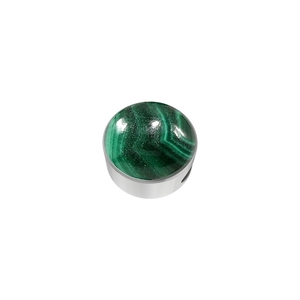 Chaîne en argent sterling 925 de haute qualité avec malachite, forme de balle, cabochon trillion, fermoir à ressort, chaîne à câble, sertissage à bélière, longueur réglable - Product Image 4