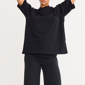 Nouveau T-shirt oversize pour femmes, été, 100% coton biologique, respirant, décontracté, épaules tombantes, personnalisable - Product Image 3