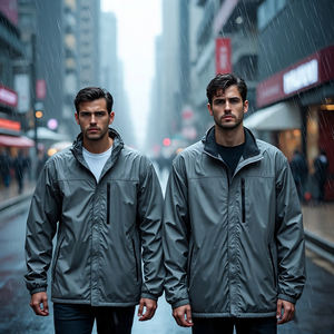 Chaqueta cortavientos con capucha para hombre, chaquetas cortavientos de nailon para senderismo de montaña personalizadas, ropa de calle para niños, abrigo de lluvia para hombre - Product Image 6