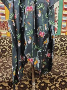 Robe caftan en coton noir pour femme, tenue de fête confortable en toutes saisons avec taille naturelle, tenue décontractée à imprimé animal de grande taille - Product Image 5