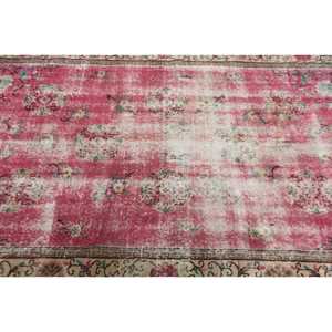 Tapis turc, tapis vintage de 4,9x8 pieds, tapis en laine rouge patchwork - Product Image 5