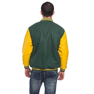 Chaquetas universitarias de béisbol de alta calidad de dos tonos lisas en blanco, chaqueta universitaria bordada con parche de chenilla personalizada para hombres - Product Image 2