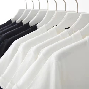 STREETLAB Men's Plus Size Organic Cotton Jersey T-Shirt <b>White</b> Black Oversized Plain O-Neck Short Sleeve Breathable Street Style - Product Image 1