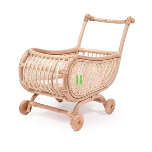 Wagon en rotin de haute qualité pour enfants Trendy Rotin Kids Toys Eco Friendly Wagon de poupée en osier OEM accepté de l'usine du Vietnam - Product Image 4