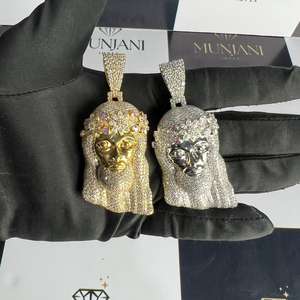 Collares con Colgante de Diamante Moissanite VVS, Chapados en Oro, Diseño Único Personalizado, Estilo Hip Hop de Moda, Certificados por IGI, Creados en Laboratorio - Product Image 3