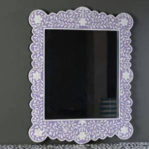 Espejo de Pared Decorativo Moderno con Incrustaciones de Hueso Hecho a Mano, Marco Duradero, Artesanía Ecológica, Elegante Espejo para Sala de Estar o Pasillo - Product Image 4