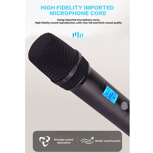 4-канальная беспроводная UHF-система микрофонов с XLR-разъемом, конденсаторный микрофон с шумоподавлением для профессионального аудио, совещаний, свадеб, домашнего караоке - Product Image 6