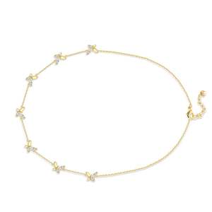 Collier pour femme Jeulia en argent sterling avec papillon doré et zircon - Product Image 3