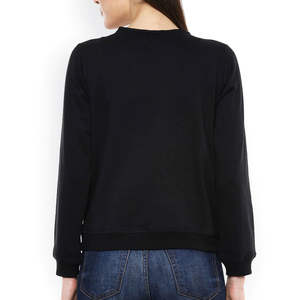 Premium femmes hiver automne décontracté confortable polaire ample à manches longues avant personnalisable doublé 100% coton sweat - Product Image 2