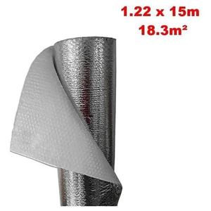 Rouleau d'isolation thermique, MXBLD-004, 1,22x15m, 10mm, -51 à 82°C, Métallisé 0,1mm, Micro cellules 10mm, Métallisé 0,1mm, Bulles - Product Image 2