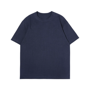 Camiseta de Verano Personalizada con Logotipo para Hombre, Talla Grande, 100% Algodón Grueso de Punto, Lisa, de Manga Corta, Color Sólido, Talla Grande - Product Image 3