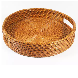 Vietnam rattan rectangular wicker tray handmade serving tray for dining table kitchen and home <b>decoration</b> - Product Image 2