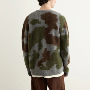 Pull en maille de coton moelleux de haute qualité, personnalisé, tendance, pour homme, hiver, uni, chaud, col en V, anti-rétrécissement, surdimensionné - Product Image 3