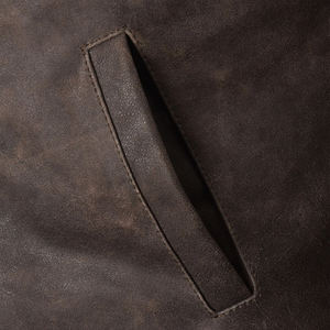 แจ็กเก็ตหนังแฟชั่นสำหรับผู้ชายแจ็กเก็ตหนังแท้สีล้วนสำหรับฤดูหนาวแจ็กเก็ตหนังแท้ - Product Image 4