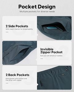 กางเกงขาสั้นผู้ชายลำลองผ้าผสมคอตตอนและโพลีเอสเตอร์ ยืดหยุ่น ระบายอากาศ แห้งเร็ว เป็นมิตรกับสิ่งแวดล้อม สำหรับฤดูร้อน ขายส่ง OEM - Product Image 4