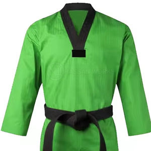 ชุดเทควันโดสำหรับการแข่งขัน ผ้าฝ้าย 100% แห้งเร็ว ระบายอากาศดี ชุดศิลปะการต่อสู้ระดับมืออาชีพ บริการ OEM - Product Image 2