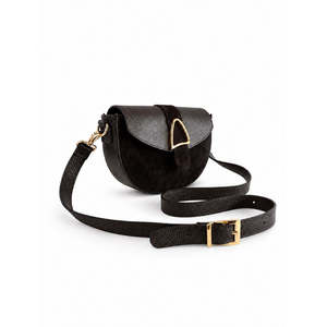 Bolso cruzado estructurado en ante genuino y cuero Dollaro - Hecho en Italia - Art. 26142 - Product Image 3