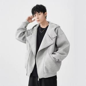 Streetwear Hoodies Cropped Graphic French Terry Men's Zip up Hoodies para hombres - Product Image 1