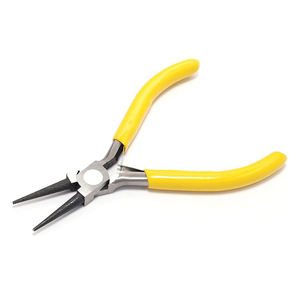 Pince à bijoux à nez rond Joint de tour couleur jaune poignée en PVC pince à cintrer le fil pince de fabrication de bijoux - Product Image 1