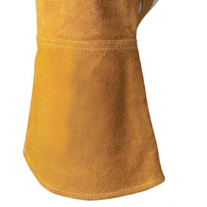 Gants de soudage de travail longs en cuir de vache fendu résistant à la chaleur pour soudeur - Product Image 2
