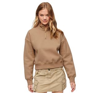 Demi-fermeture éclair femmes pull col conception taille régulière vente chaude personnalisé haute qualité goutte épaule femmes sweats - Product Image 4