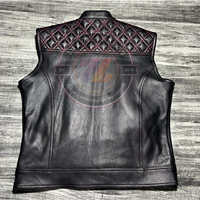 Nouveauté Gilets en cuir pour motards de rue Vestes en cuir pour moto Vestes de moto résistantes à l'abrasion en cuir de vache