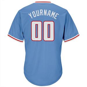 Custom Light Blue White-Red Authentic Throwback Rib-Knit Baseball Jersey Shirt - Product Image 3