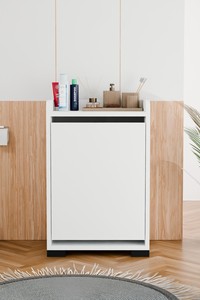 Panier à linge avec couvercle, meuble de rangement pour linge sale, armoire de rangement pour salle de bain - Product Image 5