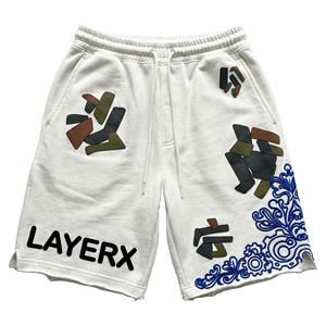 Shorts Bermuda de Algodón Grueso Personalizados para Mujer, Estilo Urbano, Corte Regular, Cintura Elástica, Cintura Alta, Desgastados, Casuales, para Gimnasio, al por Mayor - Product Image 1