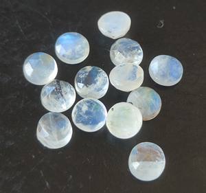 Pierre de lune arc-en-ciel naturelle 4mm-30mm ronde Rose coupe dos plat pierres précieuses en vrac en gros pour la fabrication de bijoux - Product Image 1