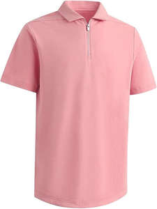 Camiseta de Manga Corta para Hombre de Alta Calidad, Tejido de Punto Sólido, 100% Algodón, Logotipo Personalizado, Diseño Antiarrugas con Cierre - Product Image 4