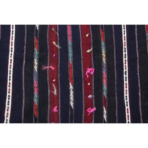 Alfombra Turca de 4.7x6.6 pies, Alfombra Vintage, Alfombra Negra con Diseño Floral de Lana - Product Image 3