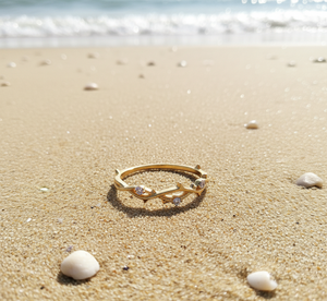 Anillo de banda fina CZ blanca de Plata de Ley 925 chapado en oro - Product Image 6