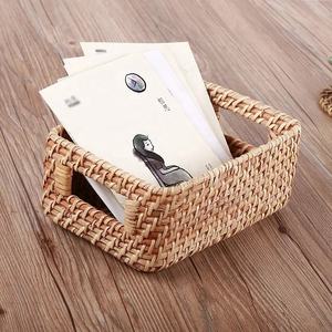 Panier rond en rotin naturel écologique, tissage moderne avec poignée pour la cuisine, rangement coloré de Pâques - Product Image 3