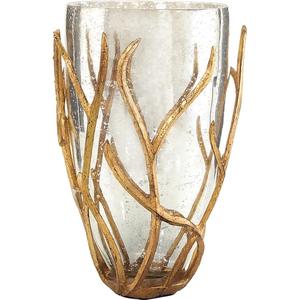 Luxury Design Chrome Color Metal <b>Vase</b> of <b>Small</b> Size With Flower on Base With High Quality With Sizes 4.25x3.25x3.25 Inches - Product Image 4