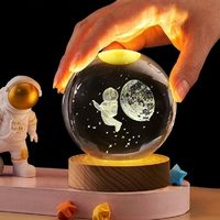 Boule de cristal 3D Desidiya, Art déco, sphère en verre LED, lampe de nuit, décoration d'intérieur, cadeau pour Ramadan, anniversaire, Pâques, Diwali, mariage, remise de diplôme