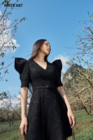 100% fabricant coton biologique Keelin Sabrina robe Unique noir et blanc robe courte conception robes décontractées vêtements femmes