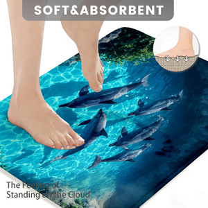 Custom Printed Stain-Resistant Non-Slip <b>Bathroom</b> Rug <b>Set</b> for <b>Bathroom</b> Non-Slip Shower Curtain Bath <b>Mat</b> - Product Image 3