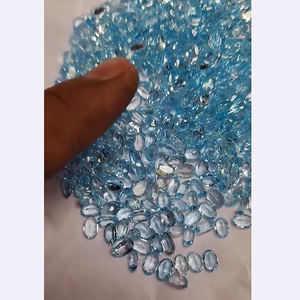 550 piezas de Topacio azul cielo Natural 6x4mm faceta ovalada 326 Cts lote Iroc ventas buena calidad corte de Topacio Azul genuino US $261 para todos - Product Image 3
