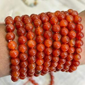 Perles rondes en agate de feu rouge naturelle, 4mm 6mm 8mm 10mm 12mm perles en agate de feu approvisionnement 15 "brin - Product Image 2