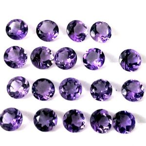 Pierre d'améthyste violette africaine naturelle à facettes de 8mm certifiée AAA en vrac pour la fabrication de bijoux - Product Image 1
