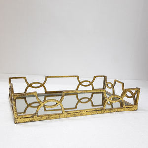 ถาดอลูมิเนียมโลหะทรงกลมเคลือบสีทองแบบสร้างสรรค์ภายใต้จานและจานที่ให้บริการสไตล์แฟนซี - Product Image 5