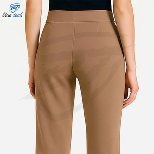 Ladies Mid Waist Flat Front Straight Customized High Quality Quick Dry Polyester/Cotton Casual Outdoor Use <b>Trousers</b> - Product Image 6