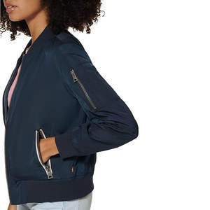 Veste bomber matelassée en gros, manteau d'hiver chaud, vêtements d'extérieur, fermeture éclair sur le devant, vêtements de sport, couleur unie, coton, nylon, respirant - Product Image 6