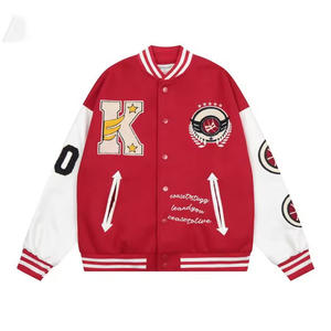 Chaqueta Varsity de Alta Calidad para Hombre, Estilo Urbano, con Bordado Personalizado, Cuello Alto, Impermeable y Resistente al Viento, Venta al Por Mayor - Product Image 2