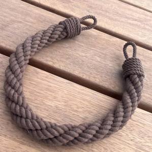 Abrazadera para Cortinas de Cuerda de Algodón Marrón Hecha a Mano: Decoración Boho para Ventanas - Product Image 3