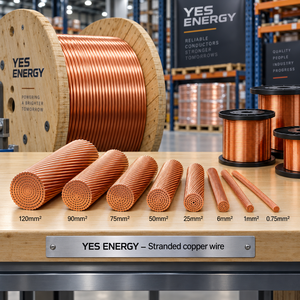 Fil de cuivre nu torsadé à haute conductivité, classe 2, pour câbles d'alimentation, mise à la terre et applications d'équipements électriques - Product Image 1